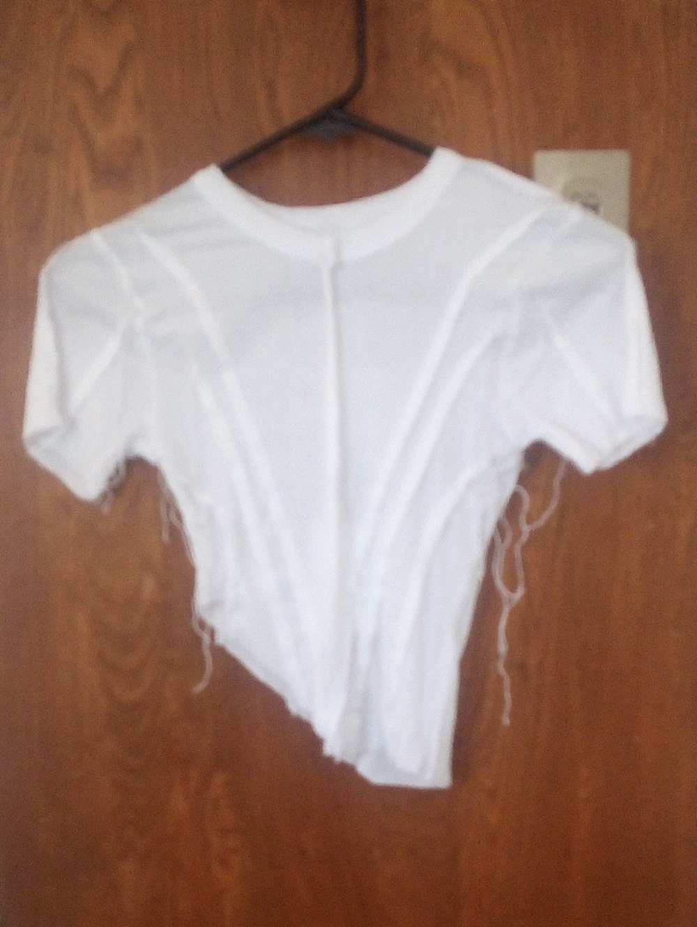 Sami Miro Vintage Asymmetric Tee in White Rib, NWT, Size Small - Picture 2 of 5